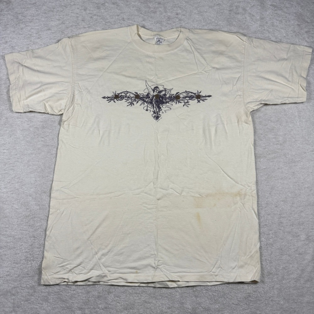Vintage Hallmark Peace Angel Graphic T-Shirt Womens XL Cream 90s USA Made